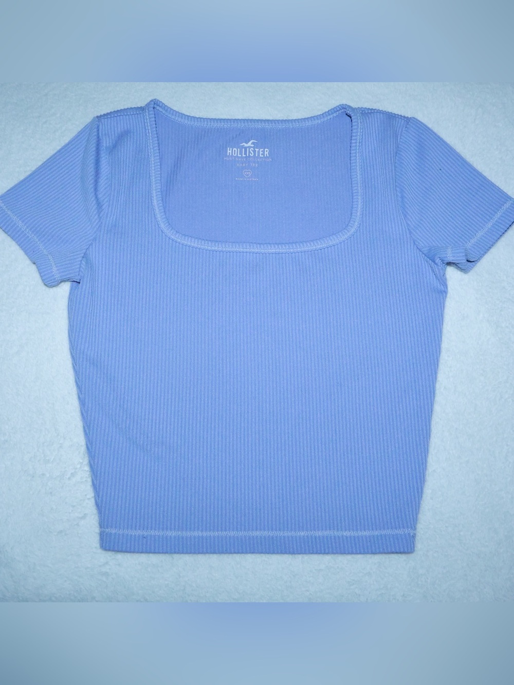Hollister Periwinkle Ribbed Square-Neck Baby Tee